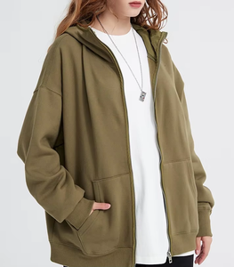 <span class=keywords><strong>Sudadera</strong></span> con Capucha de Algodón de Lujo Personalizada de Alta Calidad, 480 g/m², <span class=keywords><strong>Gris</strong></span> Lisa Básica con Cremallera para Colección Premium - Product Image 5