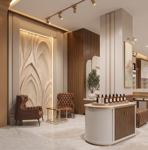 Luxury Perfume Shop Design Modern Beauty Cosmetic Shop Stand Custom Perfume Display Counter - Product Image 2