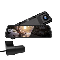 Enregistreur de conduite à double objectif avec écran tactile de 9,66 pouces, rétroviseur de voiture, boîte noire de voiture, caméra de rétroviseur, dashcam pour voiture