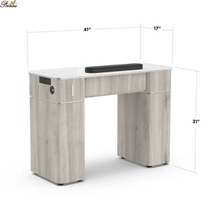 <span class=keywords><strong>Table</strong></span> <span class=keywords><strong>de</strong></span> <span class=keywords><strong>manucure</strong></span> professionnelle, meuble noir, avec dessus en verre, grenouillère, nouveauté 2020 - Product Image 6