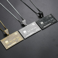 Collier pendentif carte bancaire personnalisé en laiton massif, bijoux hip-hop pour hommes