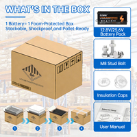 Batterie de remplacement au lithium LiFePO4 étanche IP67 25,6 V 200 Ah 6000 cycles avec BMS intégré pour voiturette de golf