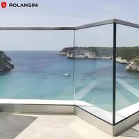 Balustrade extérieure en verre trempé sans cadre de 12 mm, avec profilé en U en aluminium, pour clôture de piscine et garde-corps en verre extérieur