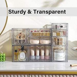 9-ลิ้นชักเก็บเครื่องสำอางอะคริลิคใสชั้นวางเคาน์เตอร์โต๊ะเครื่องแป้งงานฝีมือเครื่องประดับศิลปะการจัดระเบียบ3 - Product Image 3