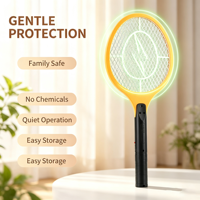 Raquette anti-moustiques électrique haute tension à grille large, rechargeable, sûre, écologique, pour la maison, personnalisable OEM