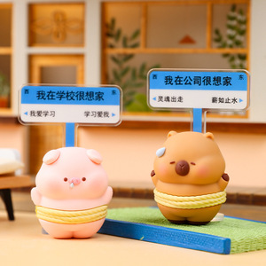Adorables figurines d'animaux transpirants, petites décorations, cadeaux <span class=keywords><strong>pour</strong></span> enfants, ornements décoratifs en résine <span class=keywords><strong>pour</strong></span> console centrale de voiture, vente en gros - Product Image 2