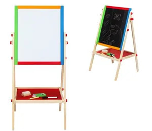 Children's drawing and writing board bracket type drawing board toys dust-free double-sided magnetic small blackboard