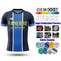 Jersey Sepak Bola Anti-Bakteri 100% Poliester Custom, Sablon Heat-Transfer, Kerah Bulat, Lengan Pendek, Cepat Kering, dan Bernapas