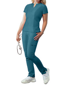 美容サロン用ユニフォームスクラブショートブラウスセット看護師用看護師女性用ユニフォームイスラム教徒の服 - Product Image 3