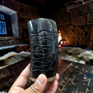 Premium Handcrafted Viking Ox Horn Drinking Horn <b>Small</b> Natural Horn <b>Cup</b> Available at Best Price - Product Image 3
