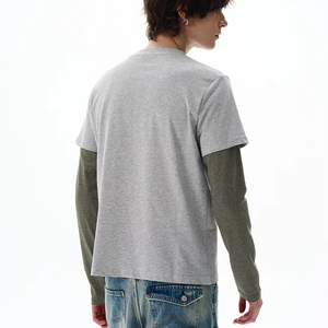 Camiseta de Manga Larga de Dos Piezas para Hombre, Cuello Redondo, Holgada, Informal, 100% Algodón, Personalizada, a Buen Precio - Product Image 3