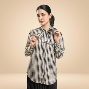 Blusa Estampada para Mujer, Cuello en V, Manga Larga, Informal, para Fiesta, 100% Algodón Tejido, Ecológica - Product Image 2