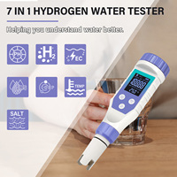Stylo de test d'eau multi-paramètres de haute précision 7 en 1 PH/ORP/EC/TDS/hydrogène/sel/compteur de température pour laboratoire et usage domestique