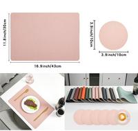 Napperons en cuir imperméables en forme de fleur nordique créative Tapis de table à manger de luxe écologiques pour la cuisine