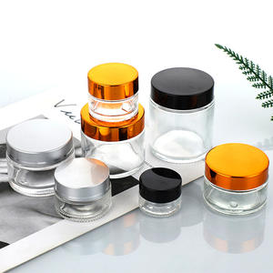 30g 50g 80g <span class=keywords><strong>petit</strong></span> pot de crème cosmétique en verre vide de luxe avec couvercle cuillère pour emballage de soins de la peau <span class=keywords><strong>beurre</strong></span> corporel baume pour le visage - Product Image 3