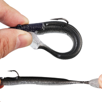 DN 12cm 23g Leurre de pêche à l'anguille de sable Leurre de pêche en silicone avec tête de plomb Leurre souple en plastique à queue en T avec tête de gabarit