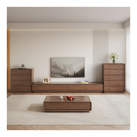 Meuble TV en noyer minimaliste Table basse Simple moderne petit appartement salon lumière luxe étroit meuble TV armoire basse