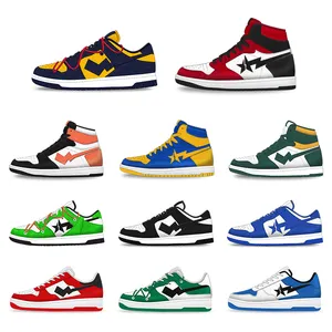High Quality Customized Sneakers Original Customize Logo Men Blank Skateboard Manufacturer Basketball Custom SB Low High Cut Casual Leather Sneakers Shoes