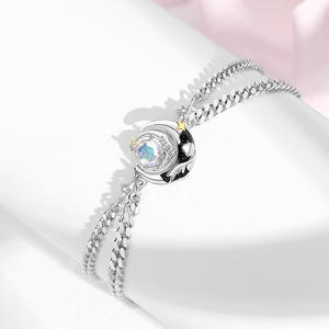 Piccolo principe e coppia di rose bracciale collana di nicchia premium sense bracciale girocollo stella luna uomo e donna regalo di san valentino - Product Image 1