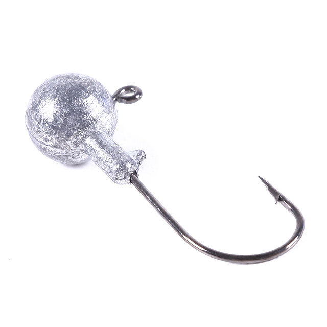 Wholesale JI004 7g Unpainted Round Ball Lead Jig Head Fishing Hook