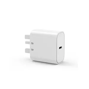 UK 3Pin Plug 20W PD 5V3A USB C Pengisi Daya Dinding untuk iPhone 14 Pro Max/14 Plus/13/12/11 iPad Pro Google Pixel 5/4/3 Samsung Galaxy S2