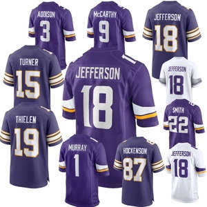 Vente en gros d'usine Minnesota Stitched # 22 Smith # 1 Murray # 15 Turner # 18 Jefferson # 84 Moss # Maillot de football américain 3 Addison - Product Image 1