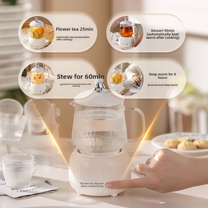 Ấm đun nước điện thủy tinh 800ml ấm đun sôi nhanh chống khô 220V ấm bảo quản sức khỏe nồi ấm trà Retro gia dụng Nồi giữ nhiệt tự động - Product Image 6