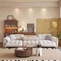 Canapé Chesterfield carré trois places de style luxueux, multifonctionnel, extensible, en cuir véritable et éponge, idéal pour appartement ou hôtel