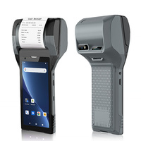 Lecteur de codes-barres portable avec imprimante, écran 6 pouces, imprimante thermique, système PDA Android, système de point de vente pour les restaurants, commande en ligne
