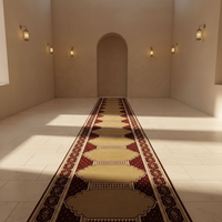 Königlicher Kirchen- und Moschee-Gebetsteppich mit Rutschfester Jute-Rückseite, Nylon, Bedrucktes Muster, Anpassbar