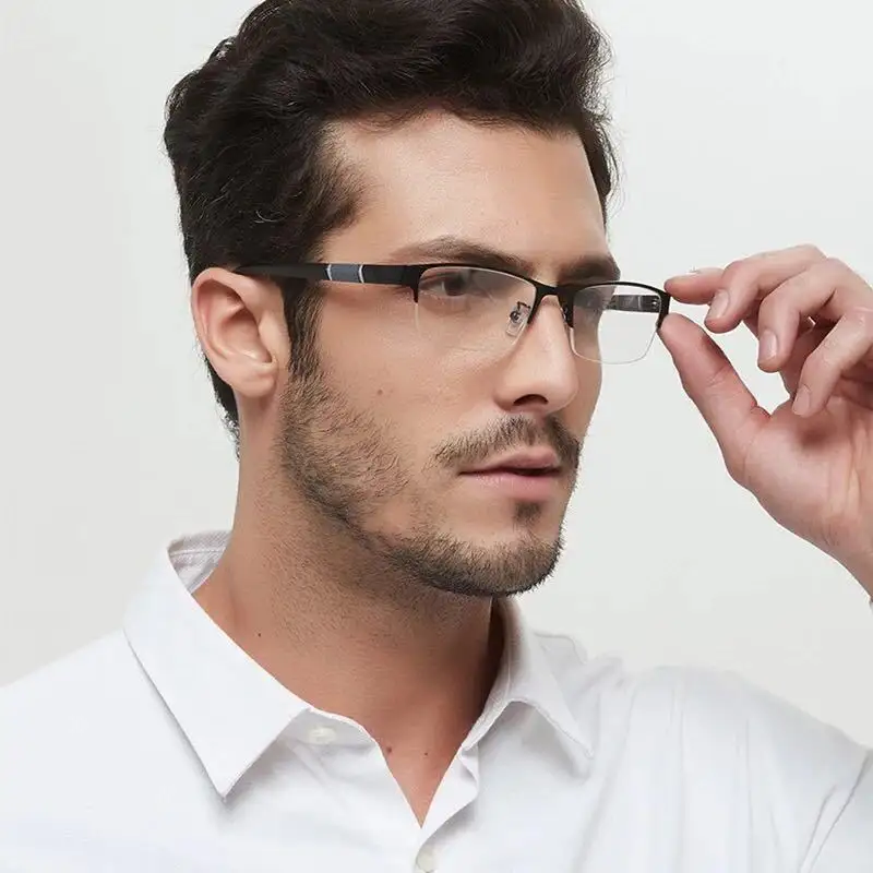 Vendita calda classica struttura per occhiali da vista in metallo mezza struttura da uomo Anti luce blu