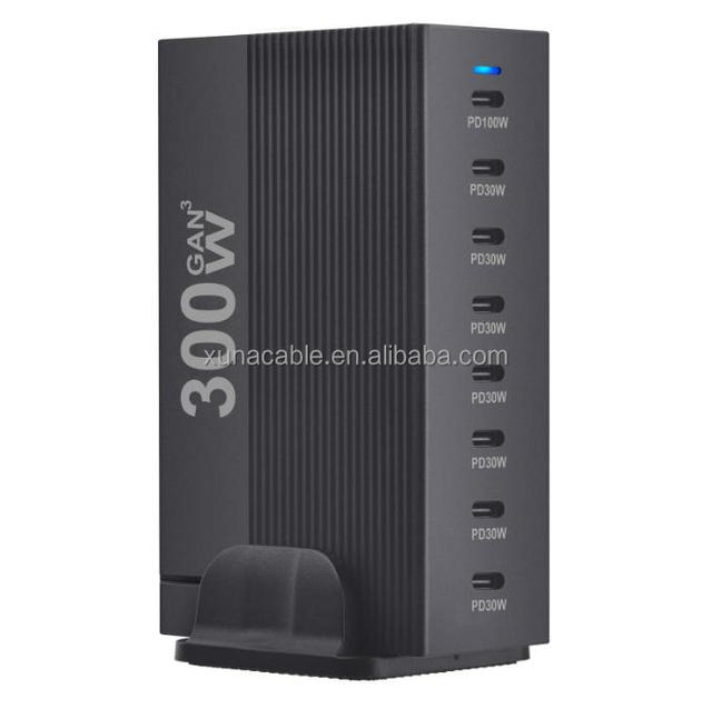 300W New 8PD GaN Charger 300W UK EU US AU Plug Standard 8-port PD Adapter Hot Selling 300W Desktop Charger
