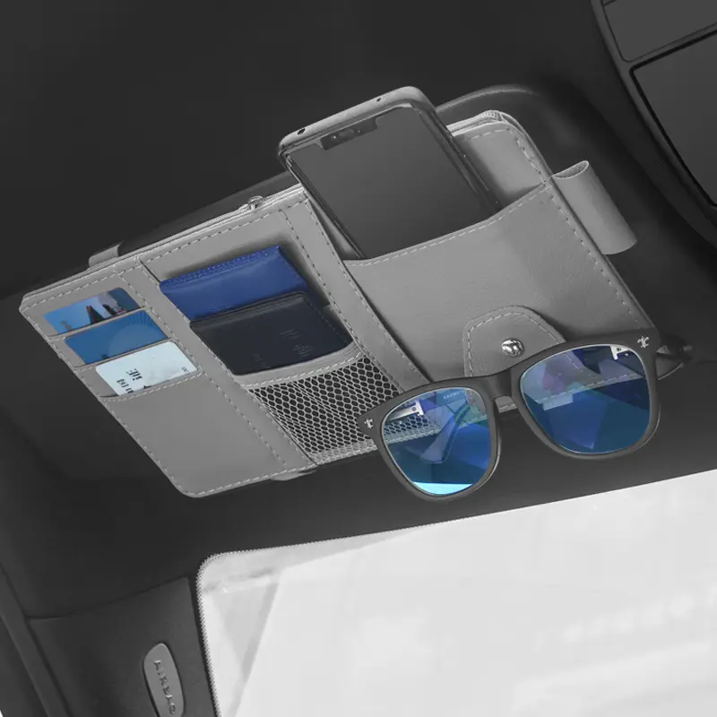 2022 새로운 제품 자동차 문서 홀더 자동차 태양 바이저 주최자 멀티 포켓 자동 인테리어 액세서리 포켓 주최자 자동차