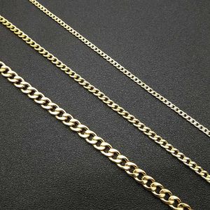 Men's Gold Plated <b>Titanium</b> Steel <b>Chain</b> Necklace 7mm 61cm Hip Hop Party Jewelry Geometry Wave Design XL005 - Product Image 2