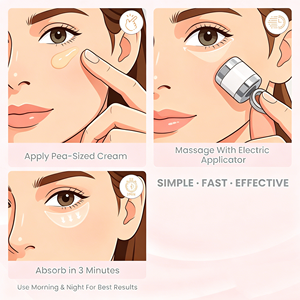 Crema Contorno de Ojos Eléctrica con Logotipo Personalizado, Aplicador de Luz Roja Antienvejecimiento, Crema Multi-Péptidos para Ojos - Product Image 4