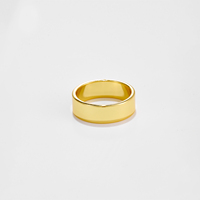 VEWANT Direktvertrieb Kupfer 18K Gold Rhodium-Plattierter Flacher Breiter Bandring Großhandel Modeschmuck