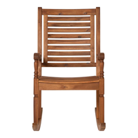Fauteuil à bascule en bois d'acacia massif de haute qualité Furaka, résistant aux intempéries, design classique, pour extérieur, jardin, patio, plage, balcon, naturel