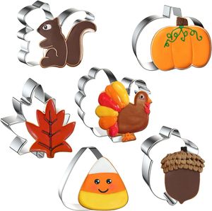 Ensemble de 9 <span class=keywords><strong>emporte</strong></span>-pièces en acier inoxydable pour l'<span class=keywords><strong>automne</strong></span>, Thanksgiving et Halloween, formes de dinde, feuille d'érable et châtaigne - Product Image 3