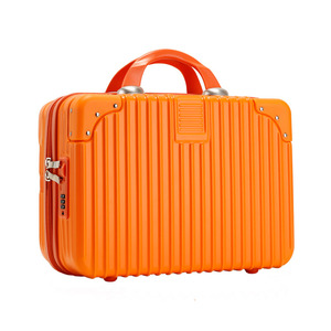 Trousse de Maquillage Compacte Légère Étanche avec Fermeture Éclair, Couleur Unie, Détails Rivets et Roulettes Pivotantes – Idéale pour les Voyages - Product Image 2