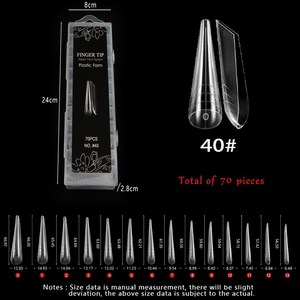 70 Uds. Moldes de Uñas Postizas Largas Tipo Ataúd, Sistema de Uñas de Plástico, Molde Superior para Extensión, Número Personalizado, Construcción Rápida, Punta para Manicura de Salón - Product Image 3