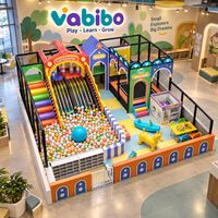 Vabibo TL026-01 Équipement de terrain de jeu intérieur, design compact, piscine à balles, triple toboggan, trampoline, espace de jeu sur le thème des personnages, personnalisé pour enfants