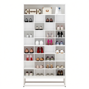 <b>Shoe</b> <b>Rack</b> <b>Plastic</b> Freestanding Minimalist Modern Space Saving Entry Living Room Furniture 50 Pair Capacity Above 10 Shelves - Product Image 1
