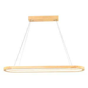 Лидер продаж, скандинавский индивидуальный подвесной светильник из массива дерева, подвесной светодиодный светильник для дома, прямоугольная линейная Люстра для столовой