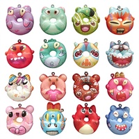 Porte-clés personnalisé en PU, jouet à presser à remontée lente, style Squishy de dessin animé, boîte mystère, anti-stress, jouet sensoriel, pendentif, monstre animal Halloween