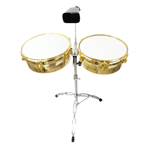 Bongos Latinos Dorados de Fábrica Directa 13+14 Pulgadas - Percusión Profesional con Soporte Ajustable, Suministro a Granel Transfronterizo - Product Image 1