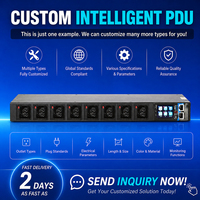PDU Inteligente C39 de 8 Tomas, 120V-250V 16A, 1U RACK, con Acceso a Red RS485 RS232 RJ45, Reinicio Remoto y SNMP, OEM de Alta Calidad y Superventas