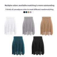 Jupe de ballet en mousseline de soie turquoise pour femme, ourlet asymétrique, taille élastique, idéale pour la pratique et les cours de ballet pour adultes