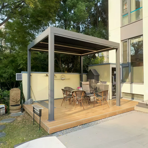 Pavillon de jardin électrique intelligent en aluminium <span class=keywords><strong>composite</strong></span> à usage domestique, coupe-vent, résistant au soleil et à l'eau, fabricant de gros - Product Image 4