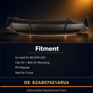 Difusor Trasero de 2 Aletas para <span class=keywords><strong>Audi</strong></span> <span class=keywords><strong>A1</strong></span> GB 2019 2021, 82A807421ARU6, PP, Negro Mate, Reemplazo Directo - Product Image 3