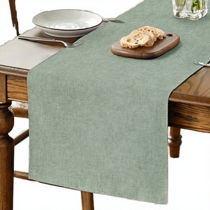 White Cotton Printed <b>Table</b> <b>Runner</b> 14 X 120 Inch Eco-Friendly Home Vintage Rustic <b>Wedding</b> Party Bridal Shower Decorations - Product Image 4